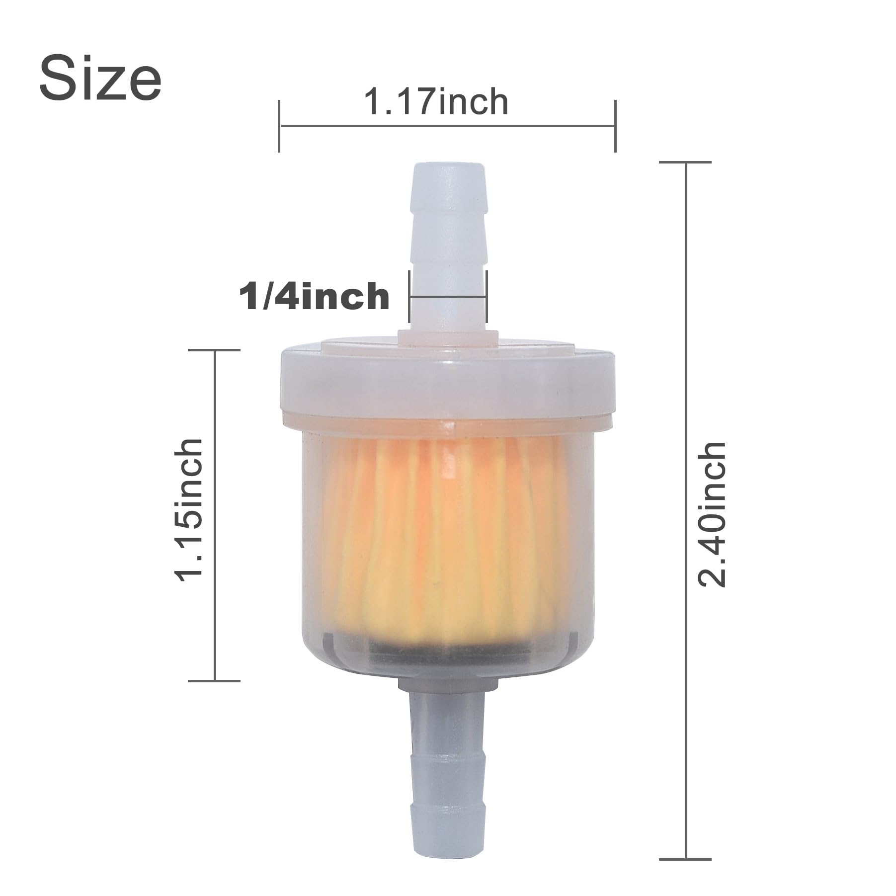 Universal 1/4 Inch Gas Inline Fuel Filters with magnet for Kohler, Kawasaki, John Deere, Birggs, Stratton Small Engine Gasoline